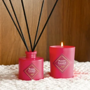Cofre de Mikado y Vela Perfumada Manzana Caramelizada – My Jolie Candle