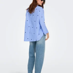 Camisa bordada ONLY ONLNEW LINA GRACE en azul