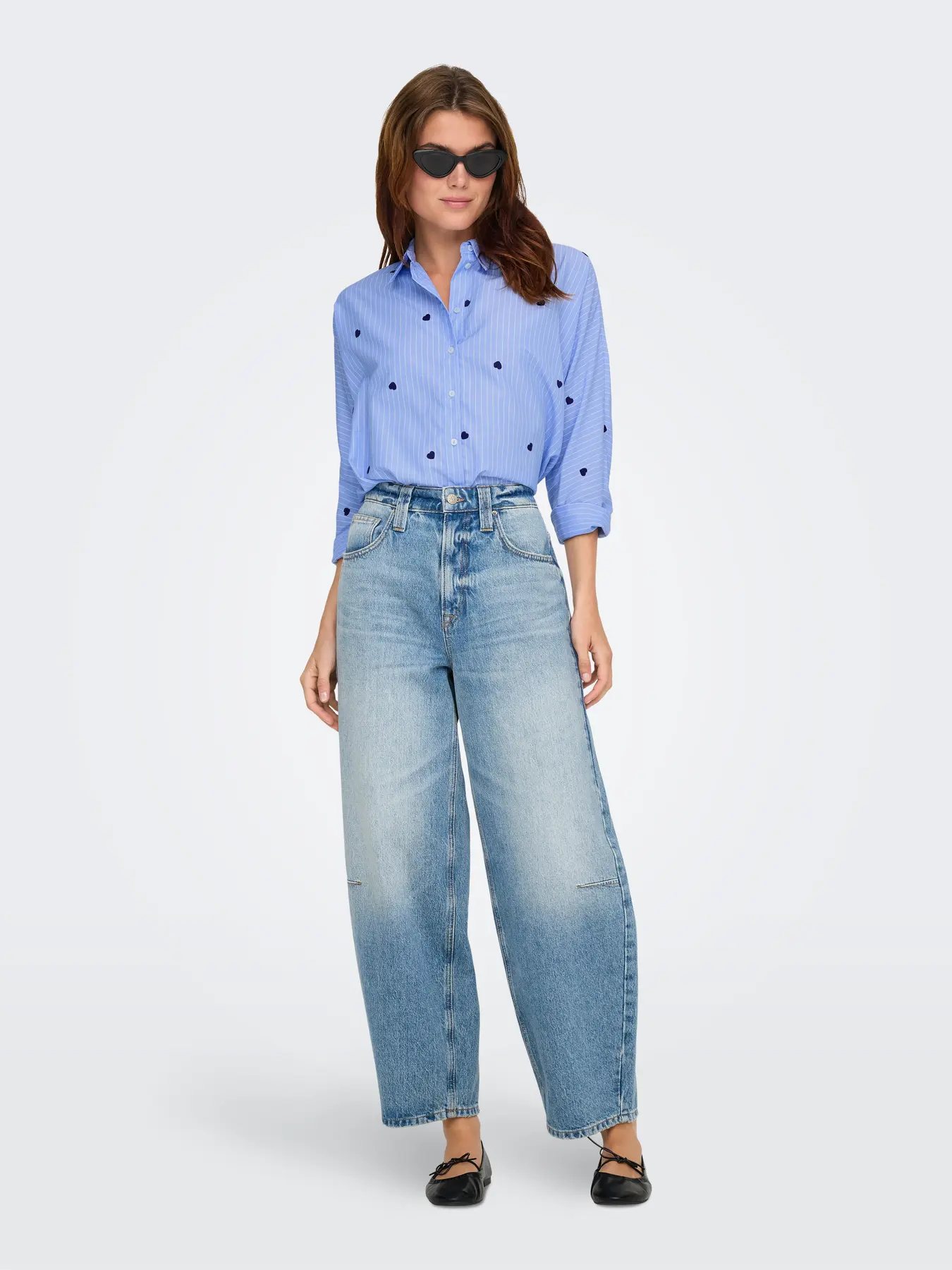 Camisa bordada ONLY ONLNEW LINA GRACE en azul - Imagen 6